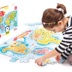World map educational puzzle for preschoolers - What in the World Young Explorers 6+