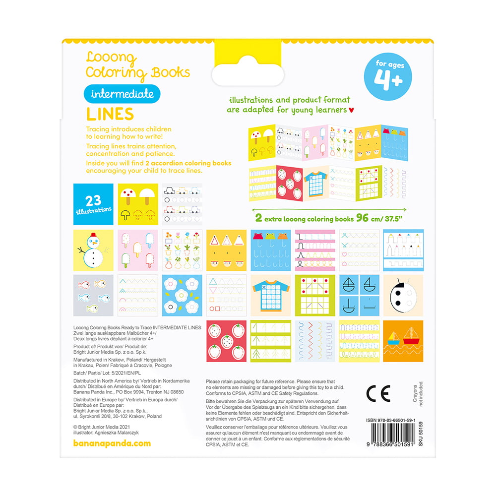 Looong Coloring Books Ready to Trace - Intermediate Lines