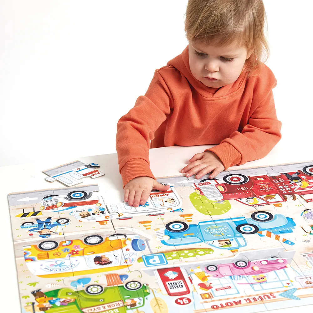 Moto Jumbo Puzzle Cars - Banana Panda